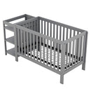 Convertible Crib/Full Size Bed with Changing Table, Gray