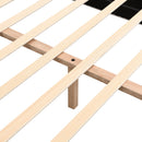 Elegant Boucle Upholstered Bed With Solid Wood Feet