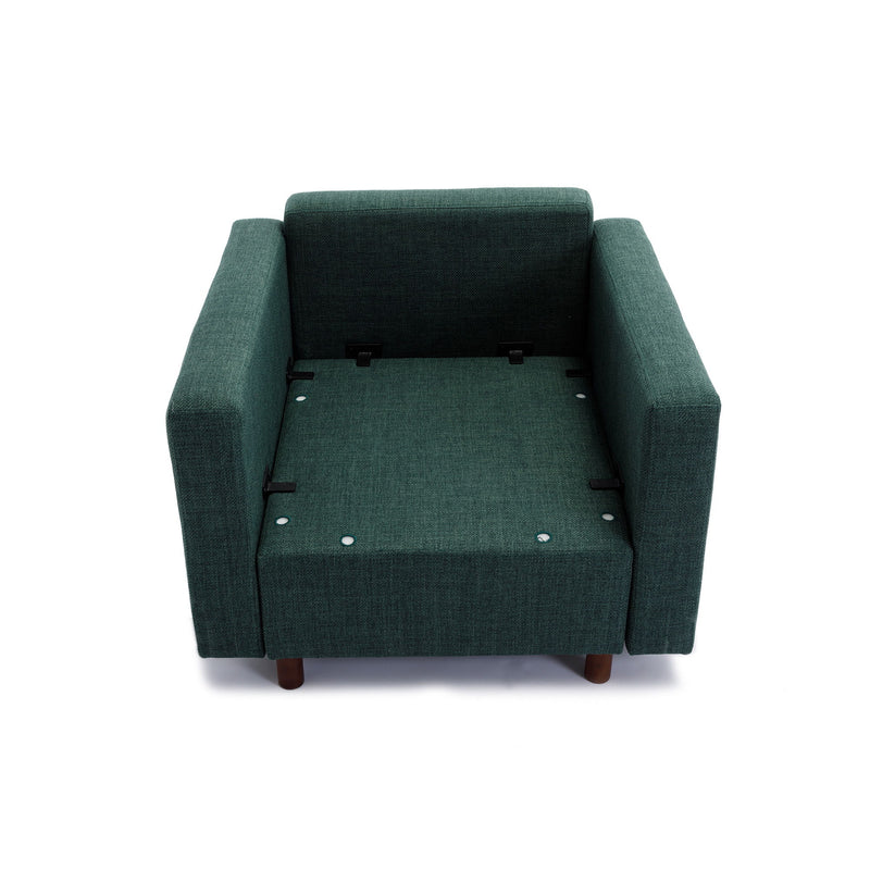 4 Seat Module Sectional Sofa Couch With 1 Ottoman For Living Room, Seat Cushion And Back Cushion Non-Removable And Non-Washable