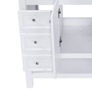 36" Bathroom Vanity With 1 Cabinet And 3 Drawers 1, Storage Solution - White