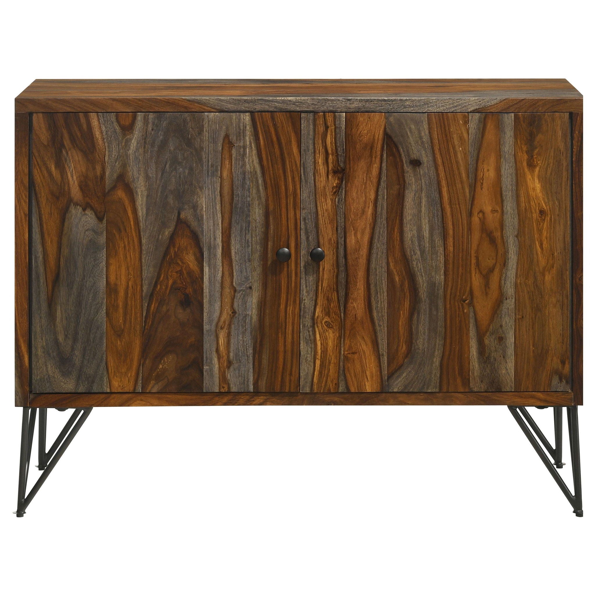 Macon 2-door Sheesham Wood Storage Accent Cabinet Grey - Atlantic Fine Furniture Melbourne FL