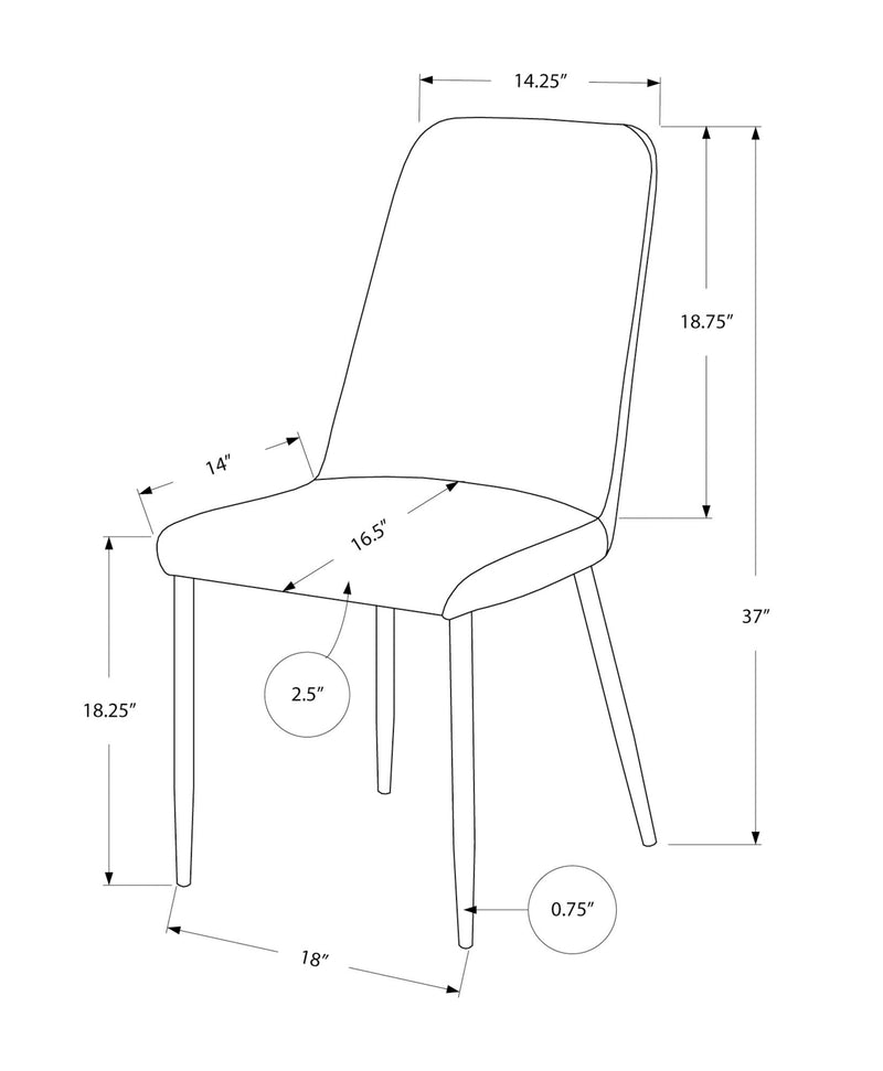 Dining Chair, Side, Upholstered For Dining Room, Contemporary (Set of 2)