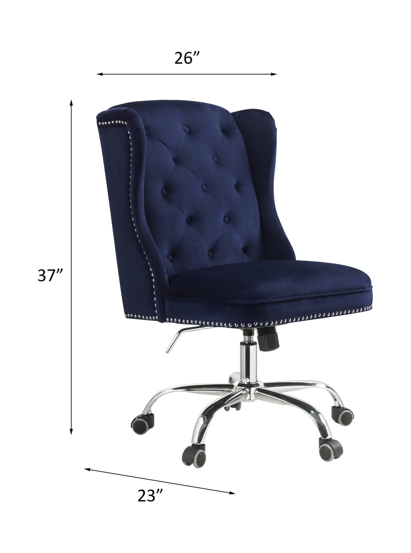 Jamesia - Office Chair - Midnight Blue Velvet - Atlantic Fine Furniture Inc