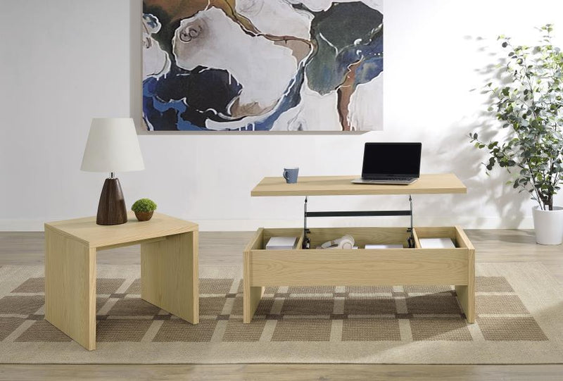 Canoga - Engineered Wood Accent Side End Table - Light Oak