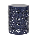 Modern Iron Cut Design End Table (Set of 2) - Navy Blue