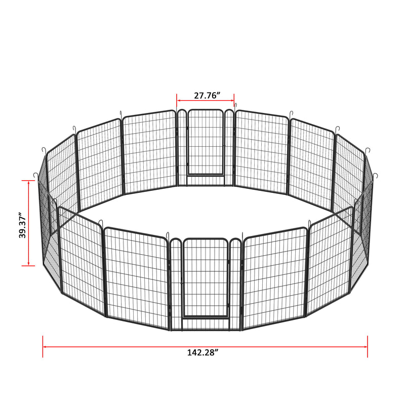 Heavy Duty Metal Playpen With Door, Dog Fence Pet Exercise Pen For Outdoor, Indoor