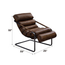 Dolgren - Accent Chair - Sahara Top Grain Leather & Matt Iron Finish - Atlantic Fine Furniture Inc