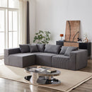 Modular L Shaped Sectional Compressed Sofa, Free Combination