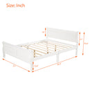 Full Size Wood Platform Bed with Headboard and Wooden Slat Support (White)