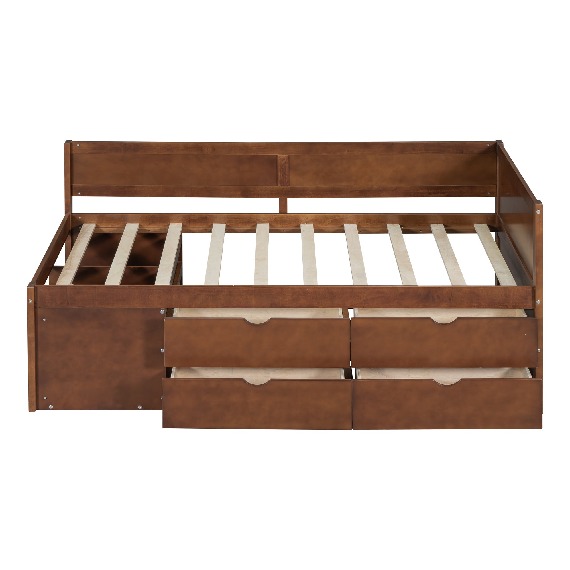 Twin Size Daybed with Drawers and Shelves, Walnut - Atlantic Fine Furniture Melbourne FL