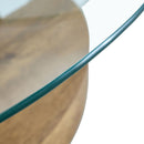 Contemporary Artistic Double Layer Coffee Table,Tempered Glass Top