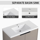 Contemporary Wall Mounted Bathroom Vanity With Resin Double Sink