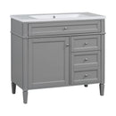 Bathroom Vanity & Top Sink, Modern Bathroom Storage Cabinet With 2 Drawers And A Tip-Out Drawer