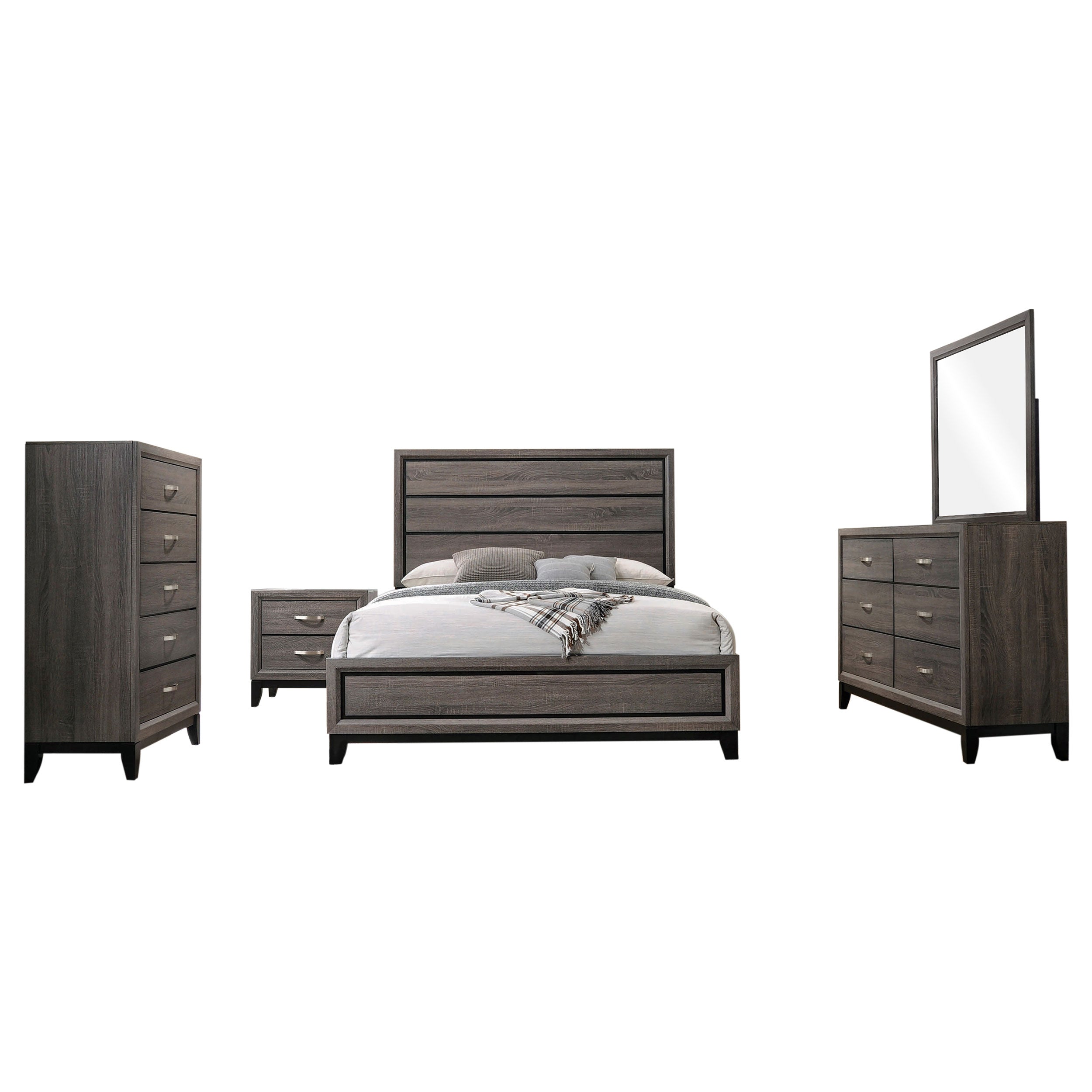 Watson Five-piece Eastern King Bedroom Set Grey Oak — view 2