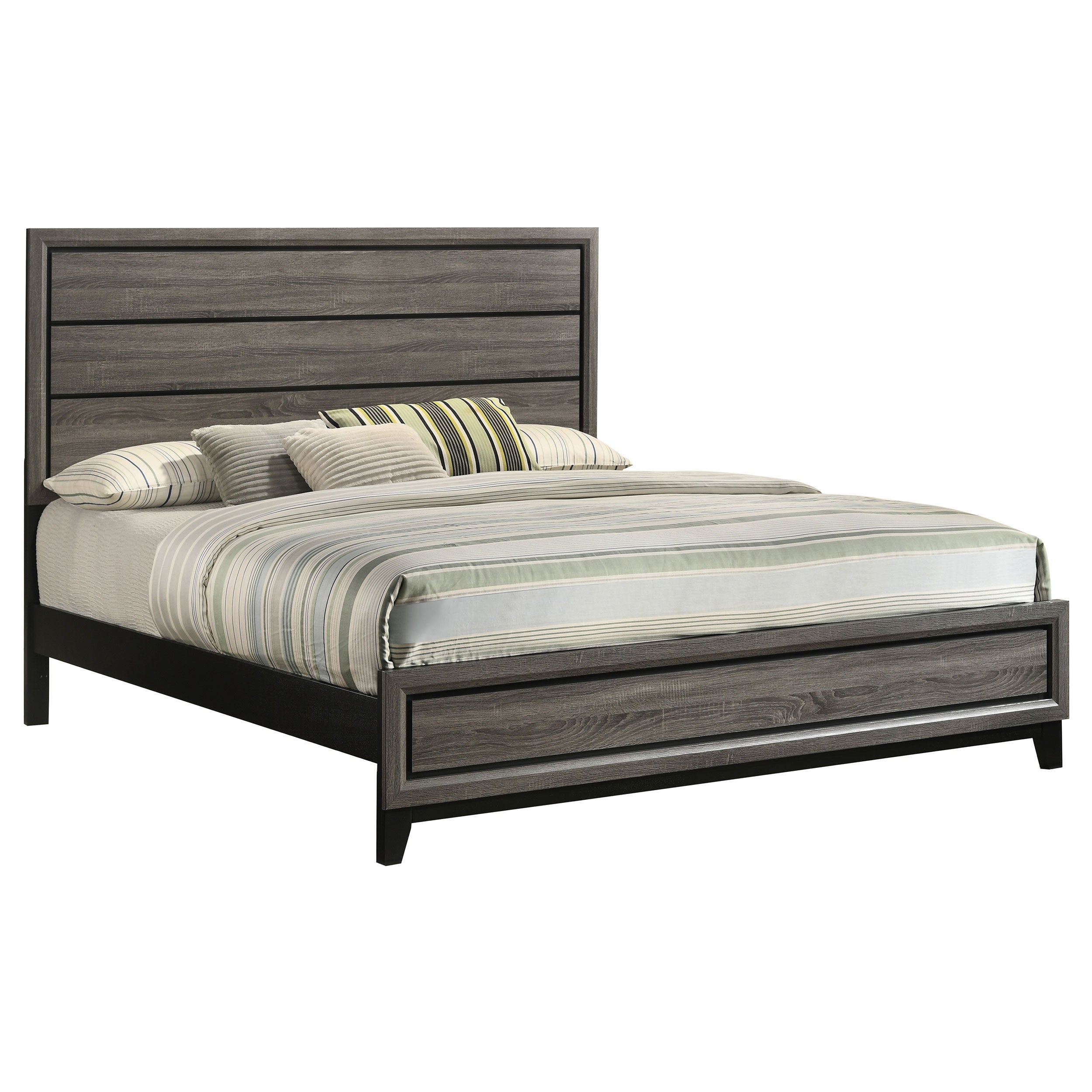 Watson Wood Eastern King Panel Bed Grey Oak — view 3