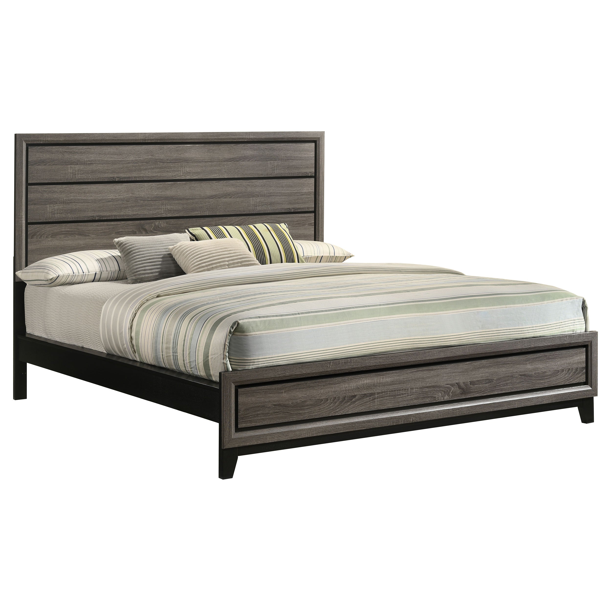 Watson Wood California King Panel Bed Grey Oak — view 3