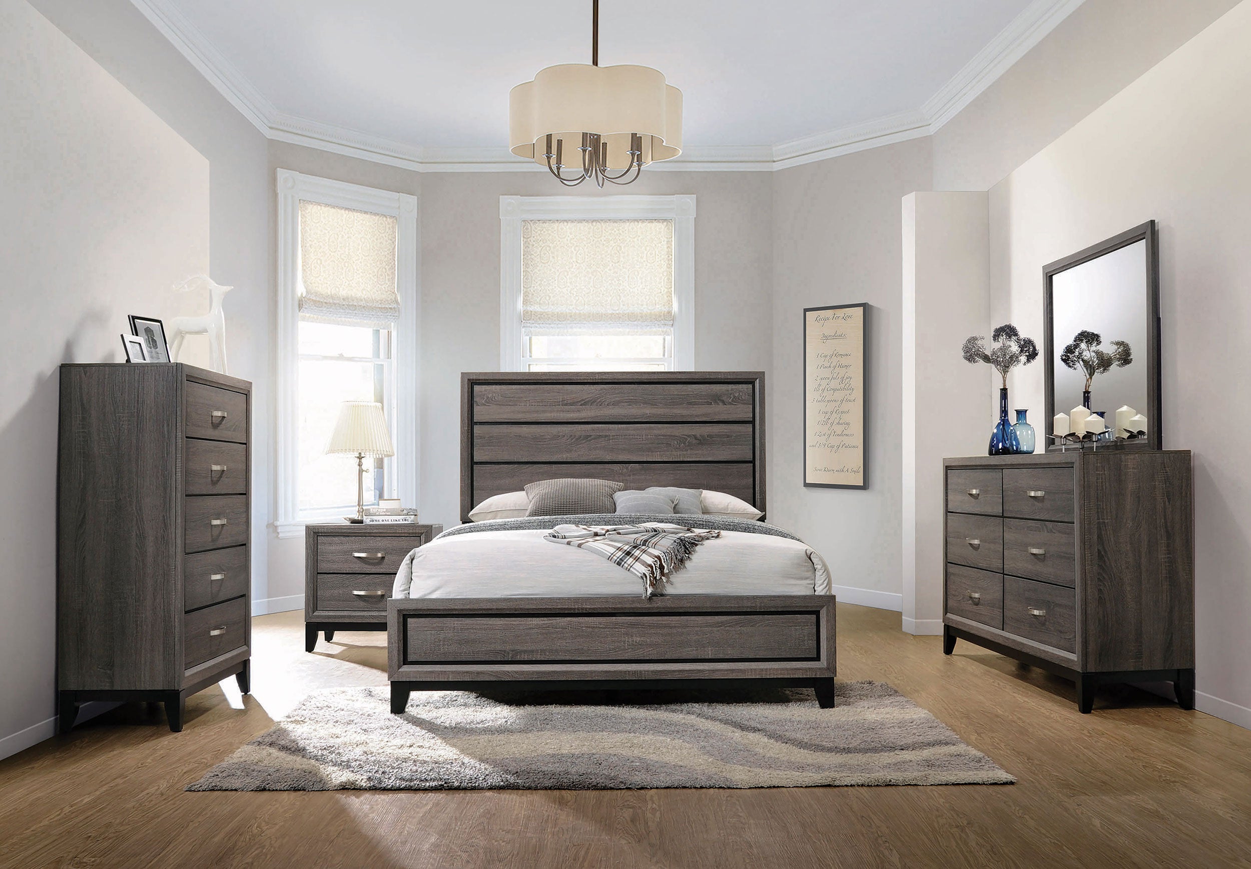 Watson Five-piece Queen Bedroom Set Grey Oak — view 1