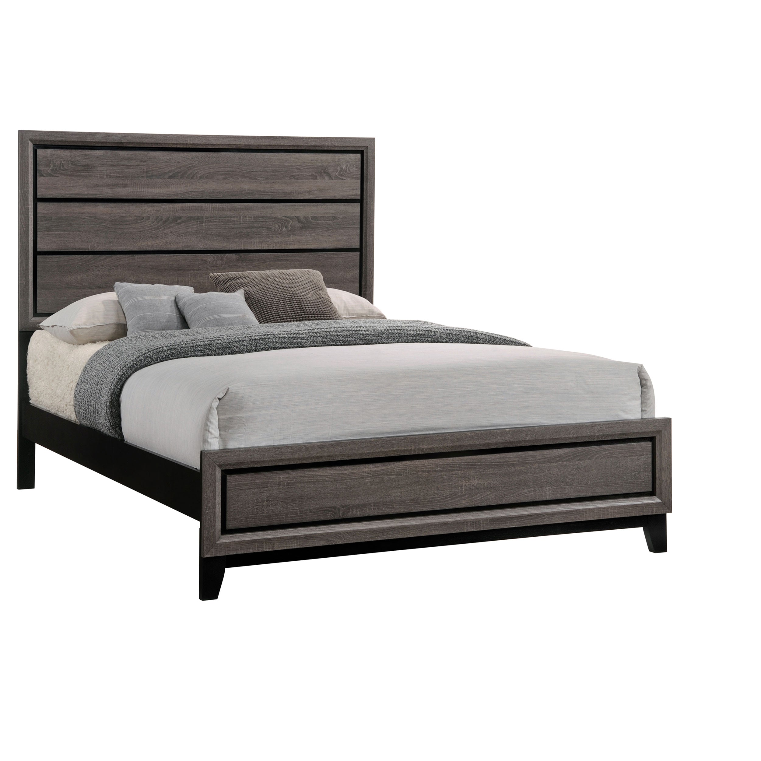 Watson Wood Queen Panel Bed Grey Oak — view 3