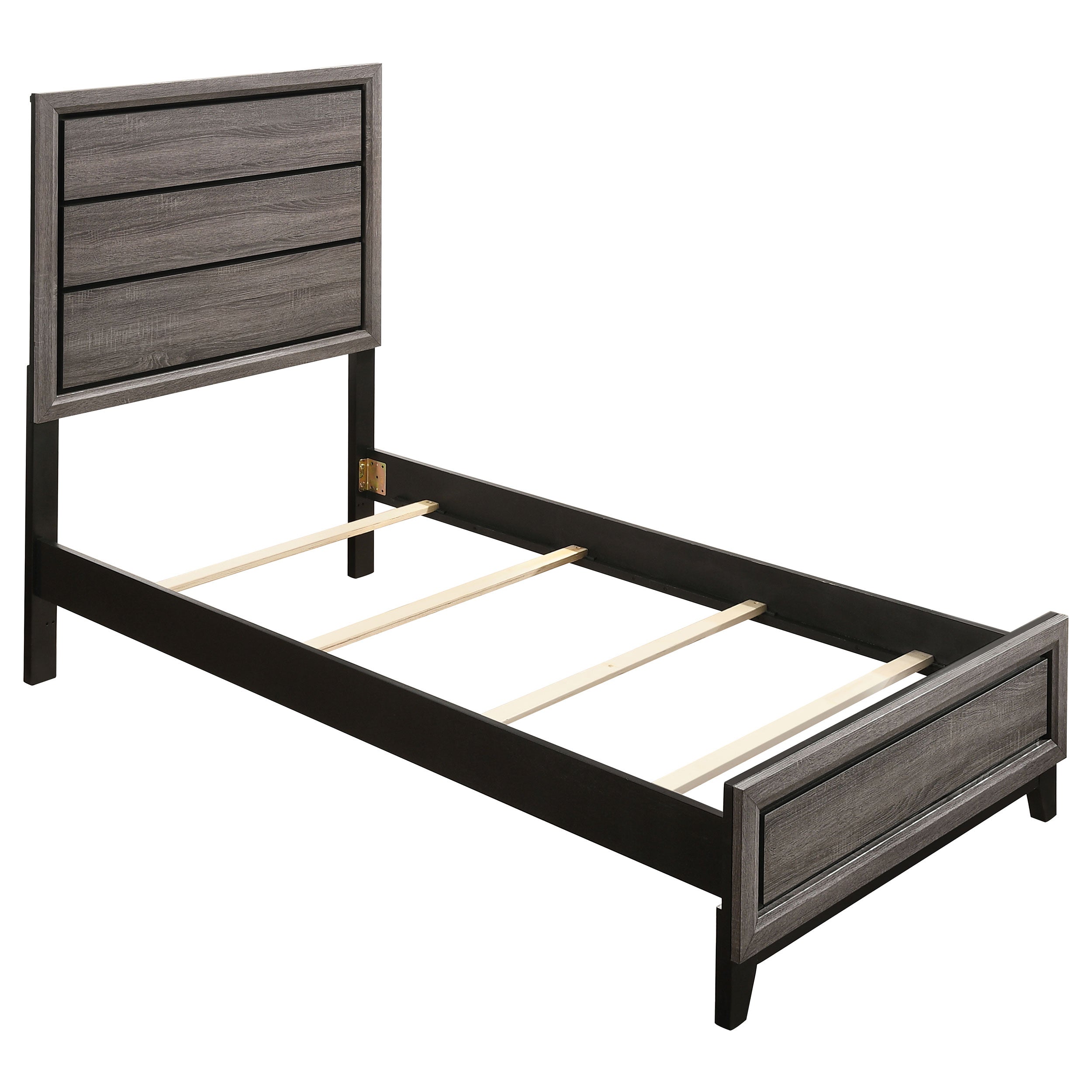Watson Wood Twin Panel Bed Grey Oak — view 1
