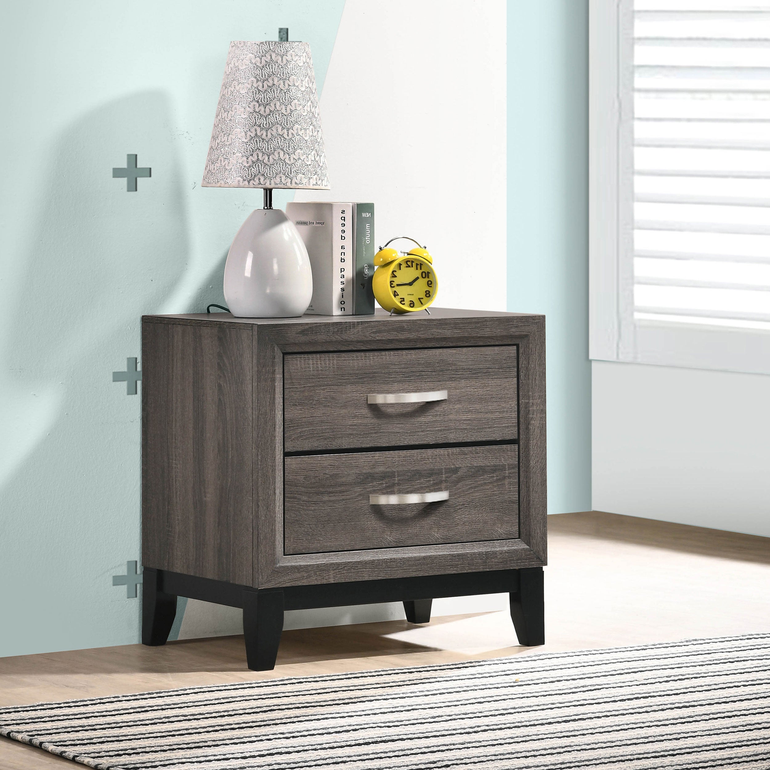 Watson 2-drawer Nightstand Grey Oak — view 2