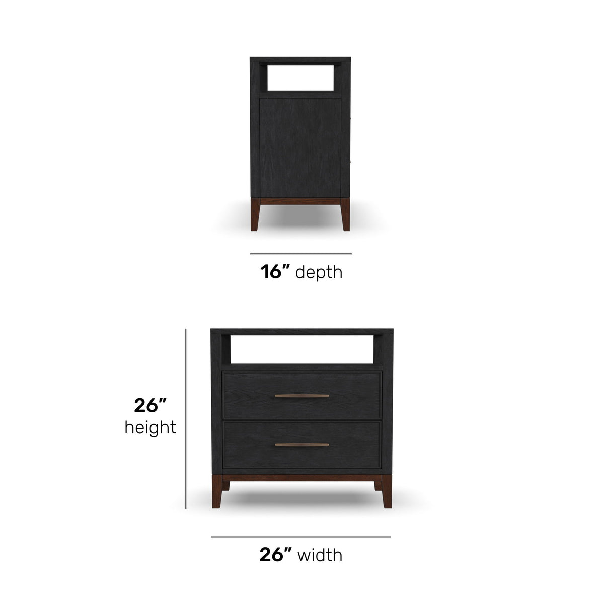 Waterfall - Nightstand - Deep Ebony