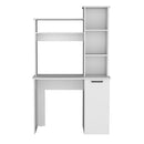 Carson Computer Desk with Hutch, Single Door Cabinet, Expansive Work Surface and 3-Tier Storage Shelves