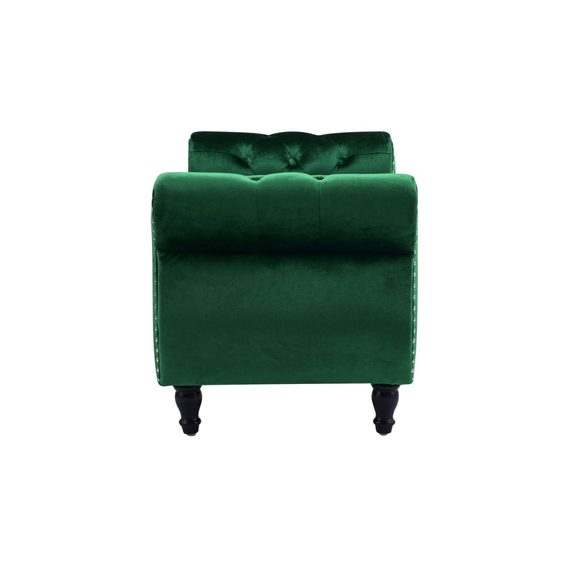 Luxurious Velvet Multifunctional Storage Ottoman Bench With Pillow