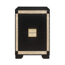 Lively - Nightstand With Glitter Detail And Thick Bar Handle Hardware - Black