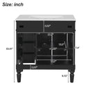 Bathroom Vanity With Ceramic Sink, 2 Doors 3 Drawers, Soft Close Design