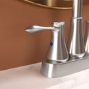 4" Centerset Bathroom Faucet With Pop Up Drain And Water Supply Lines - Brushed Nickel