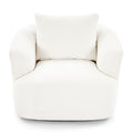360° Swivel Barrel Sofa Chair With Throw Pillow, Chenille Upholstered Accent Chair