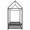 Twin Size Kids House Bed With Trundle, Metal House Bed Black