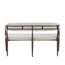 Modern Upholstered Loveseat Settee With Iron Frame