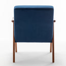 Mid Century Modern Accent Chair With Solid Wood Frame And Extra Thick Backrest