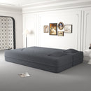Modern Floor Sofa, With 2 Pillows, Convertible Teddy Fabric Foam Filled Bed