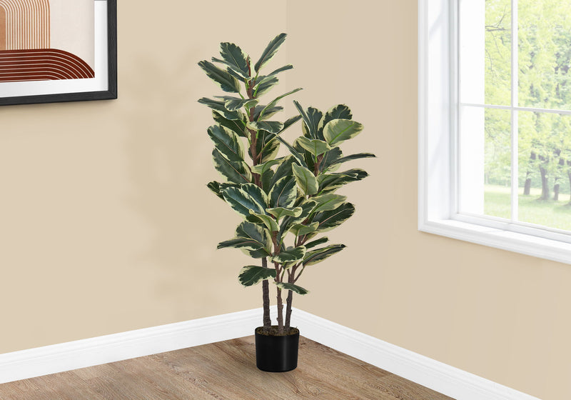 Artificial Plant, 47" Tall, Oak Tree, Indoor, Faux, Fake, Floor, Greenery, Potted, Real Touch, Decorative - Green / Black