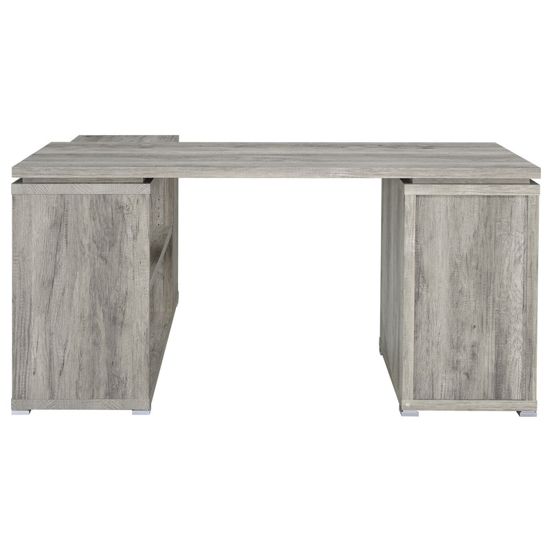 Transitional L Shape Computer Desk With Multiple Storage And Built In File Cabinet