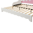 Extending Daybed With LED Lights, Modern Upholstered Princess Daybed With Crown Headboard