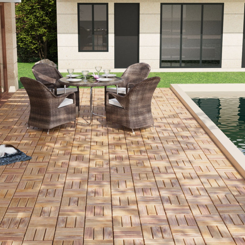 12" X 12" Interlocking Deck Tiles Checker Pattern
