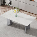 Modern Minimalist Dining Table With Marble Glass Top