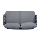 4 Piece Outdoor Patio Furniture Set, Metal Chairs With Woven Rope U Shaped Backrest