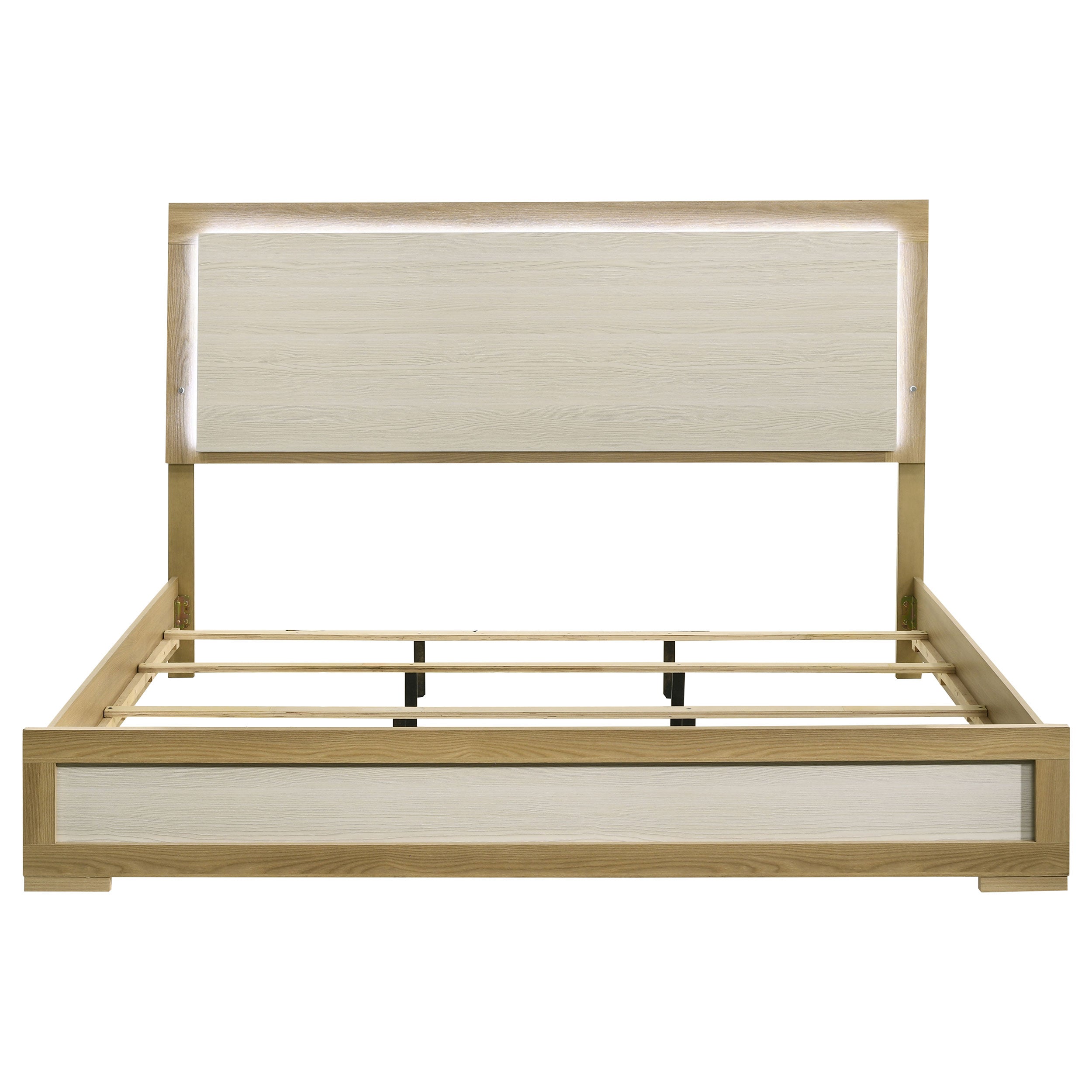 Hyland Eastern King Panel Bed LED Headboard Natural — view 4