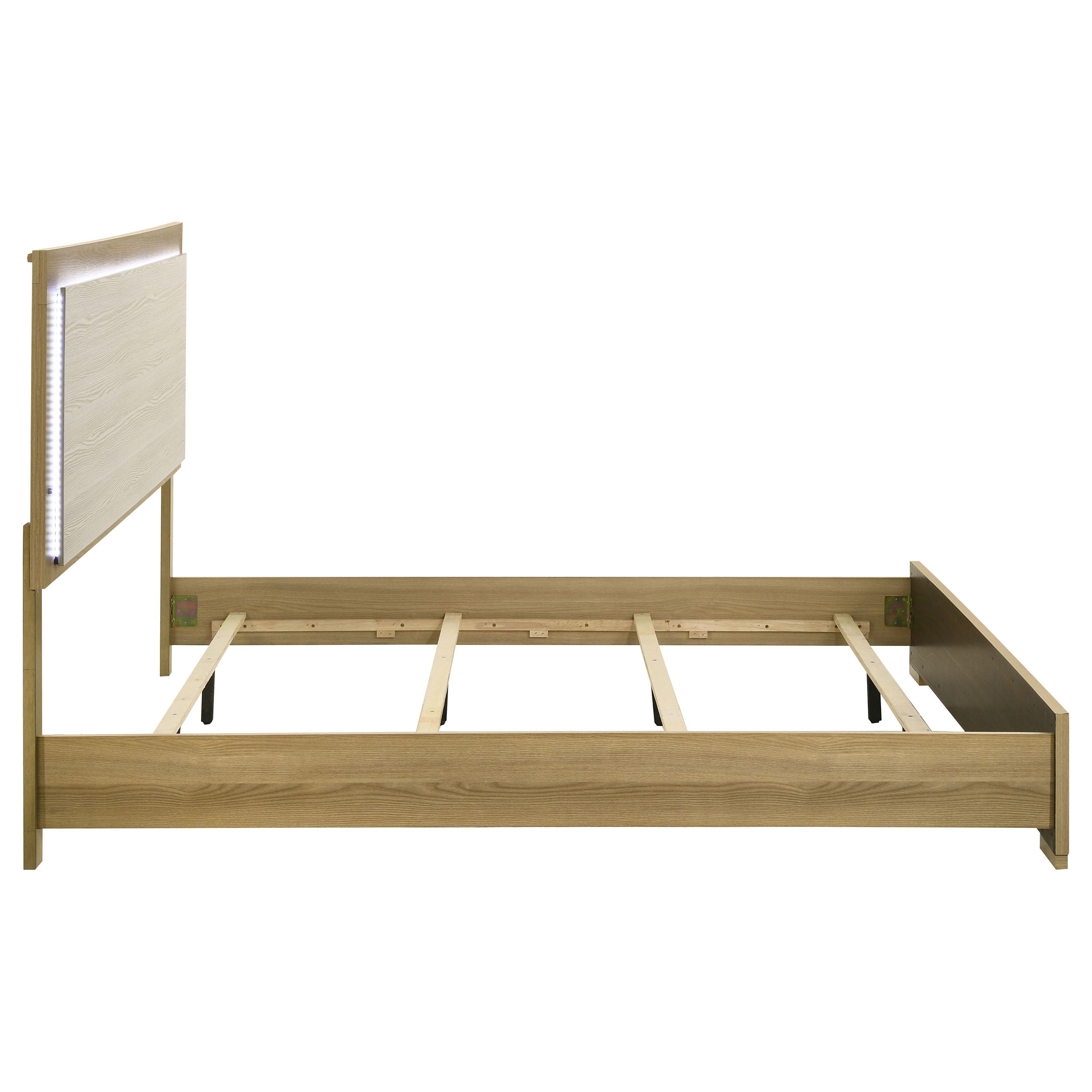 Hyland Eastern King Panel Bed LED Headboard Natural — view 6