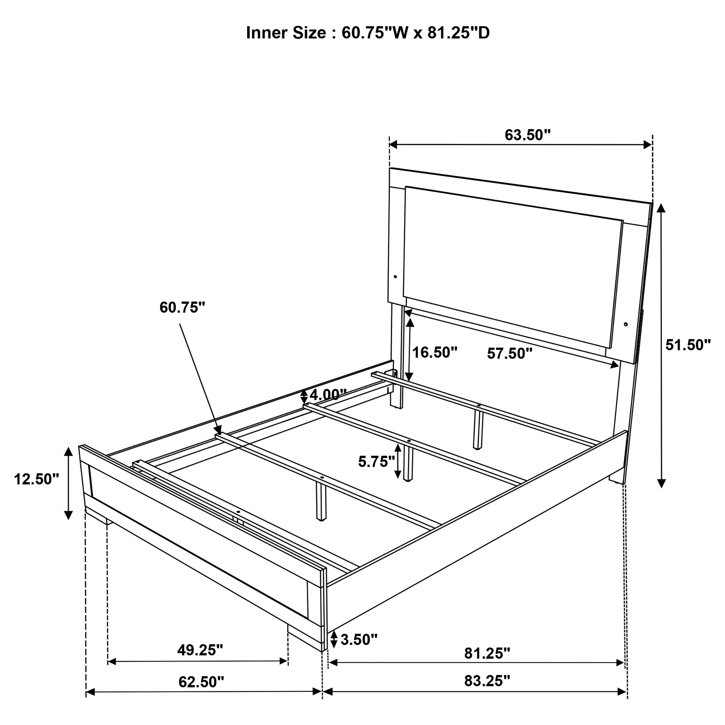 Hyland Wood Queen LED Panel Bed Natural and White — view 9