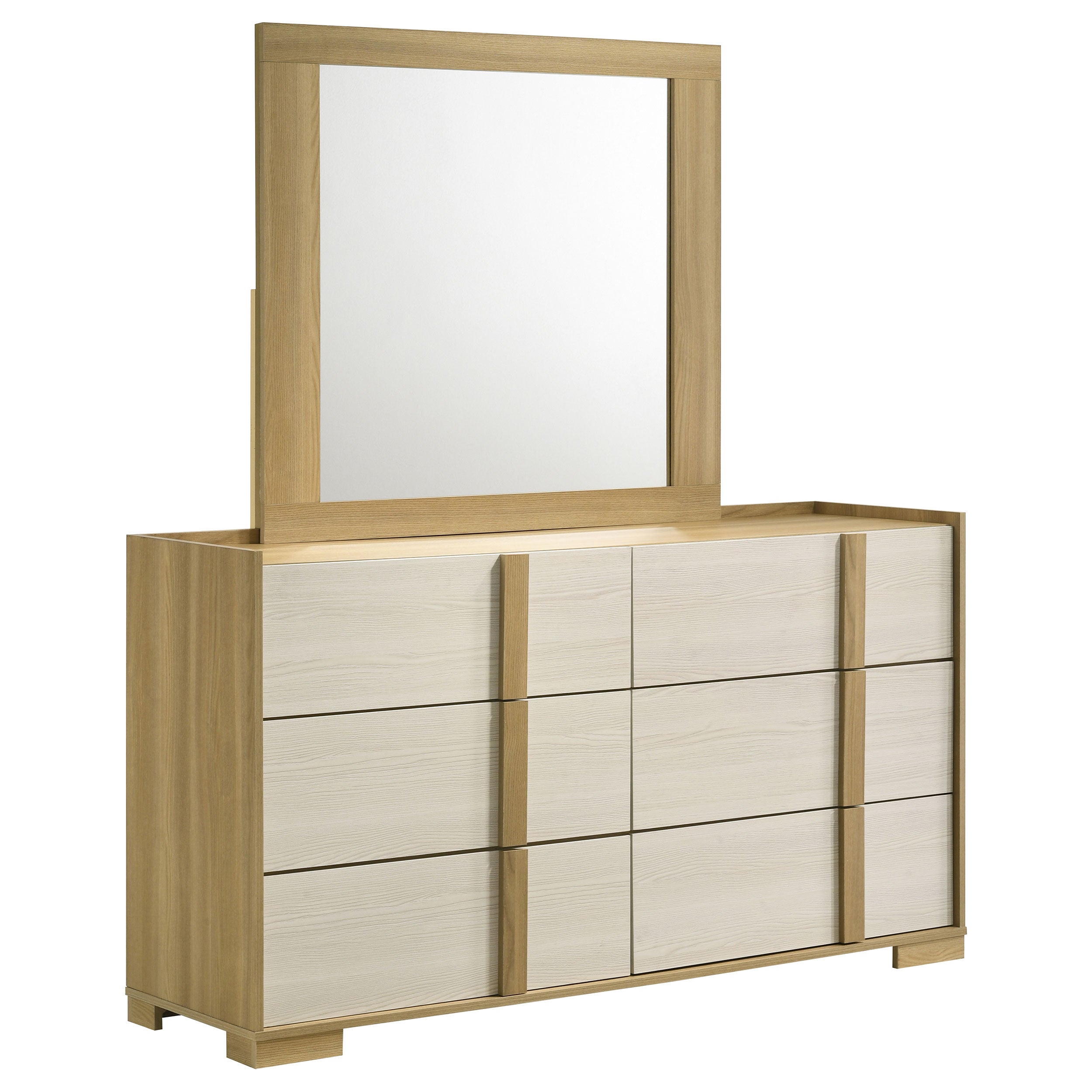 Hyland 6-drawer Dresser with Mirror Natural — view 1