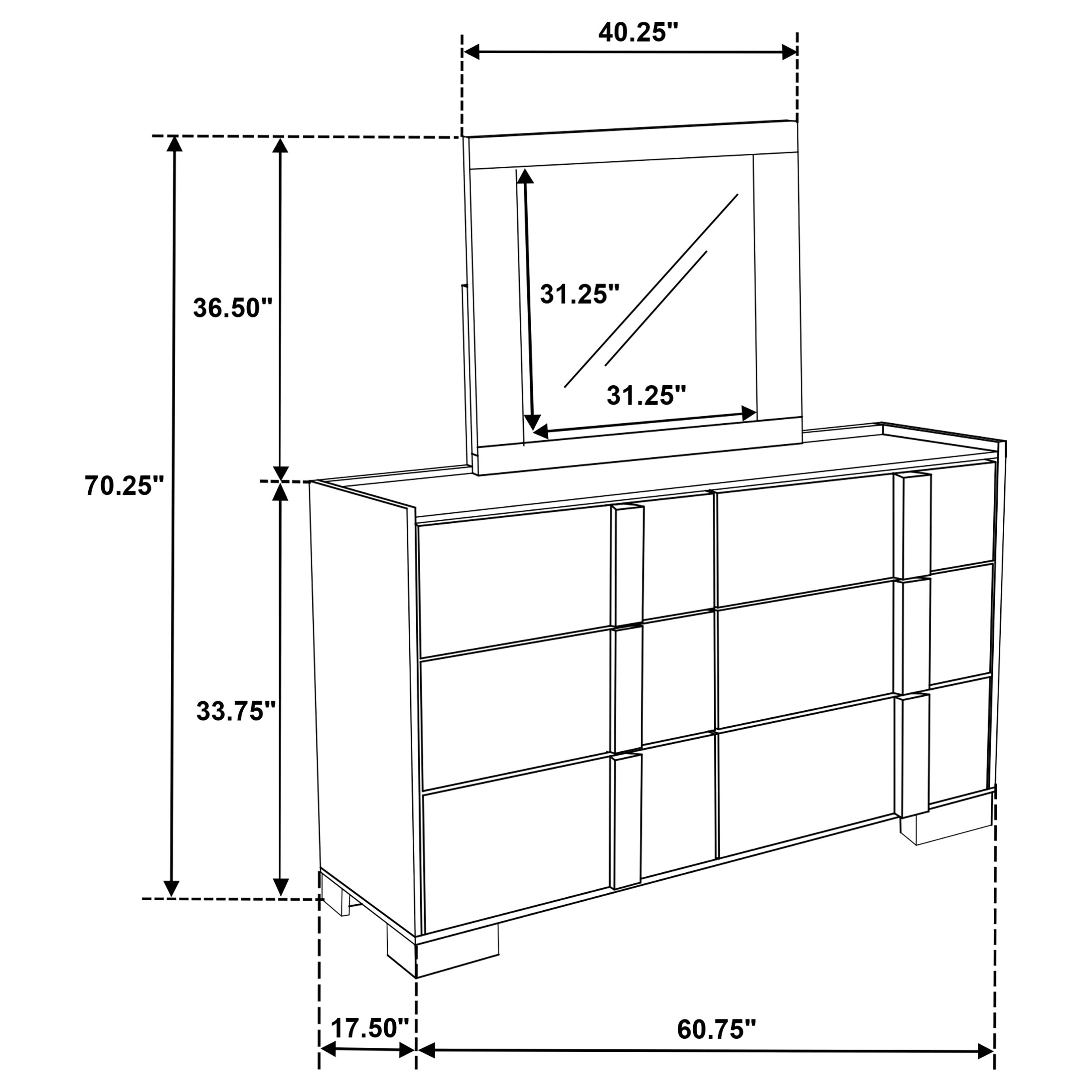 Hyland 6-drawer Dresser with Mirror Natural — view 14