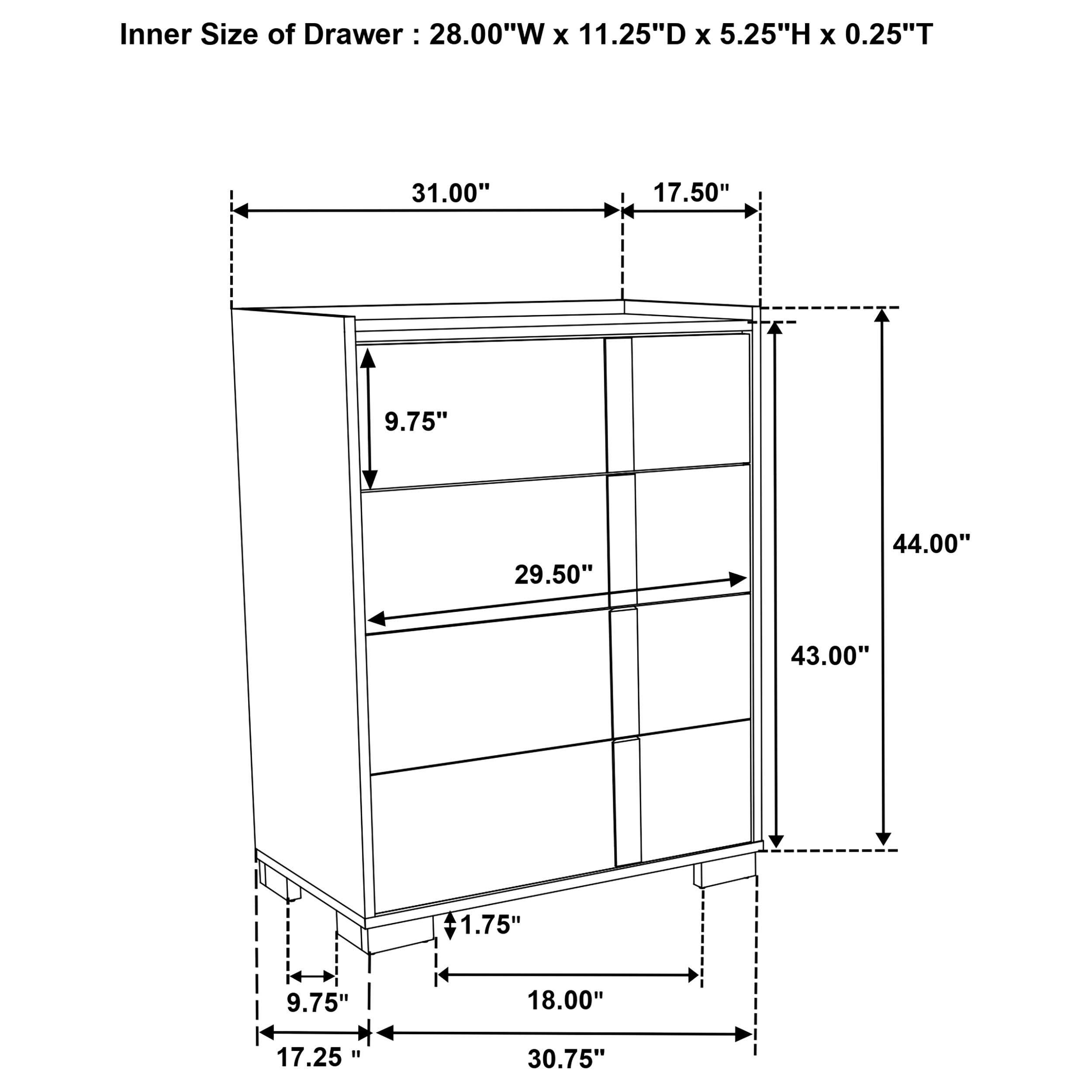 Hyland 4-drawer Chest of Drawers Natural — view 14
