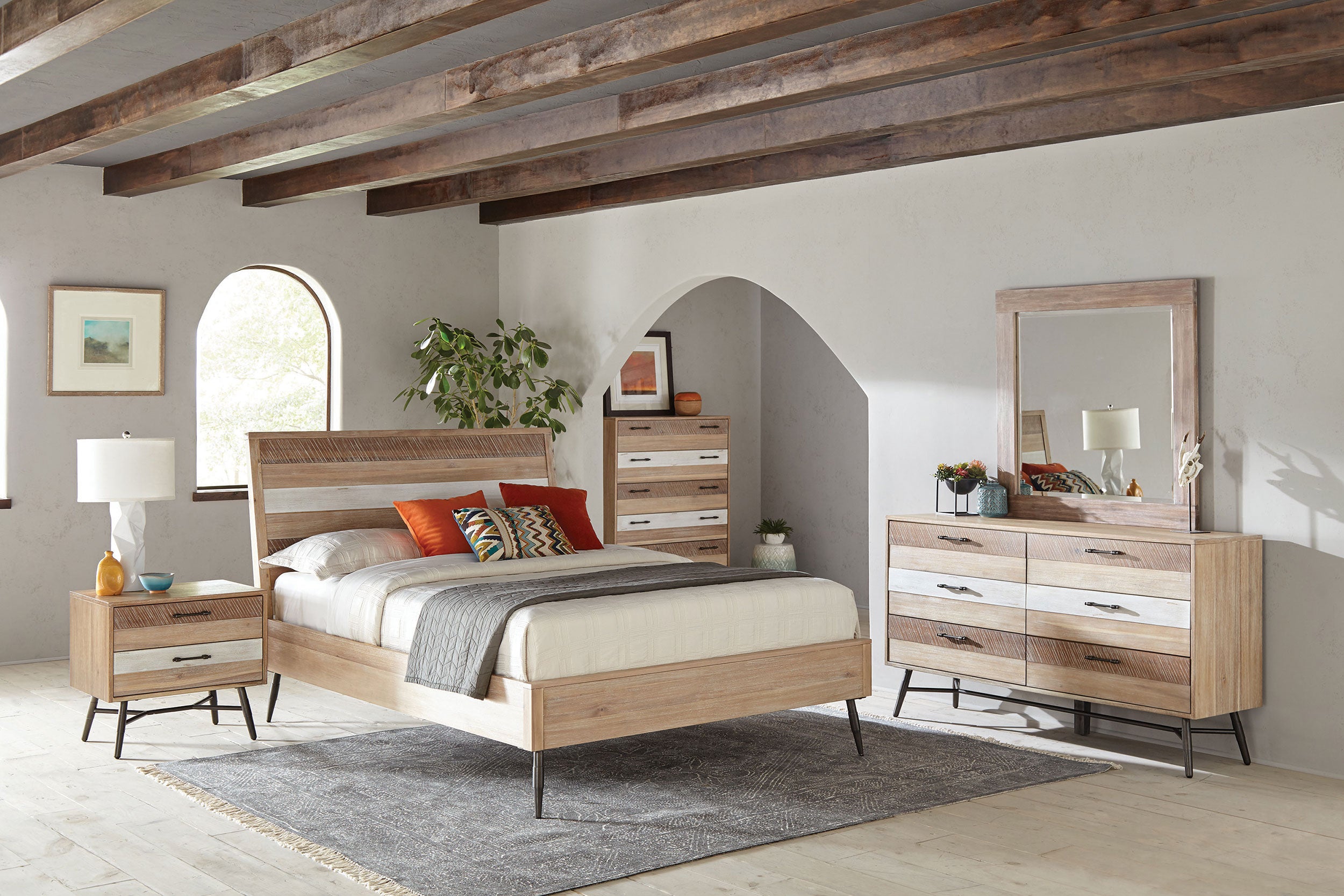 Marlow Dresser Mirror Rough Sawn Multi — view 5