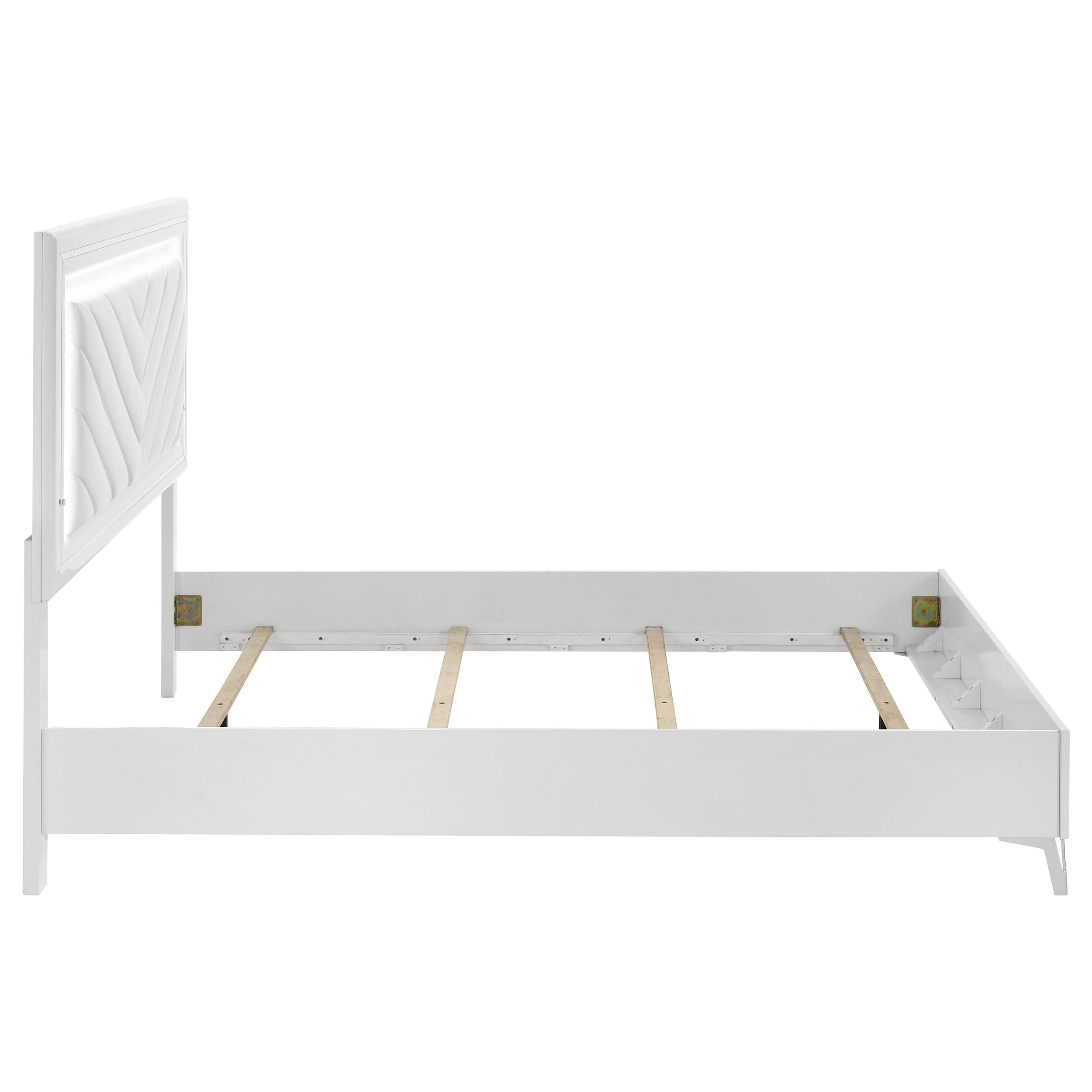 Cassia Queen LED Panel Bed White High Gloss — view 6