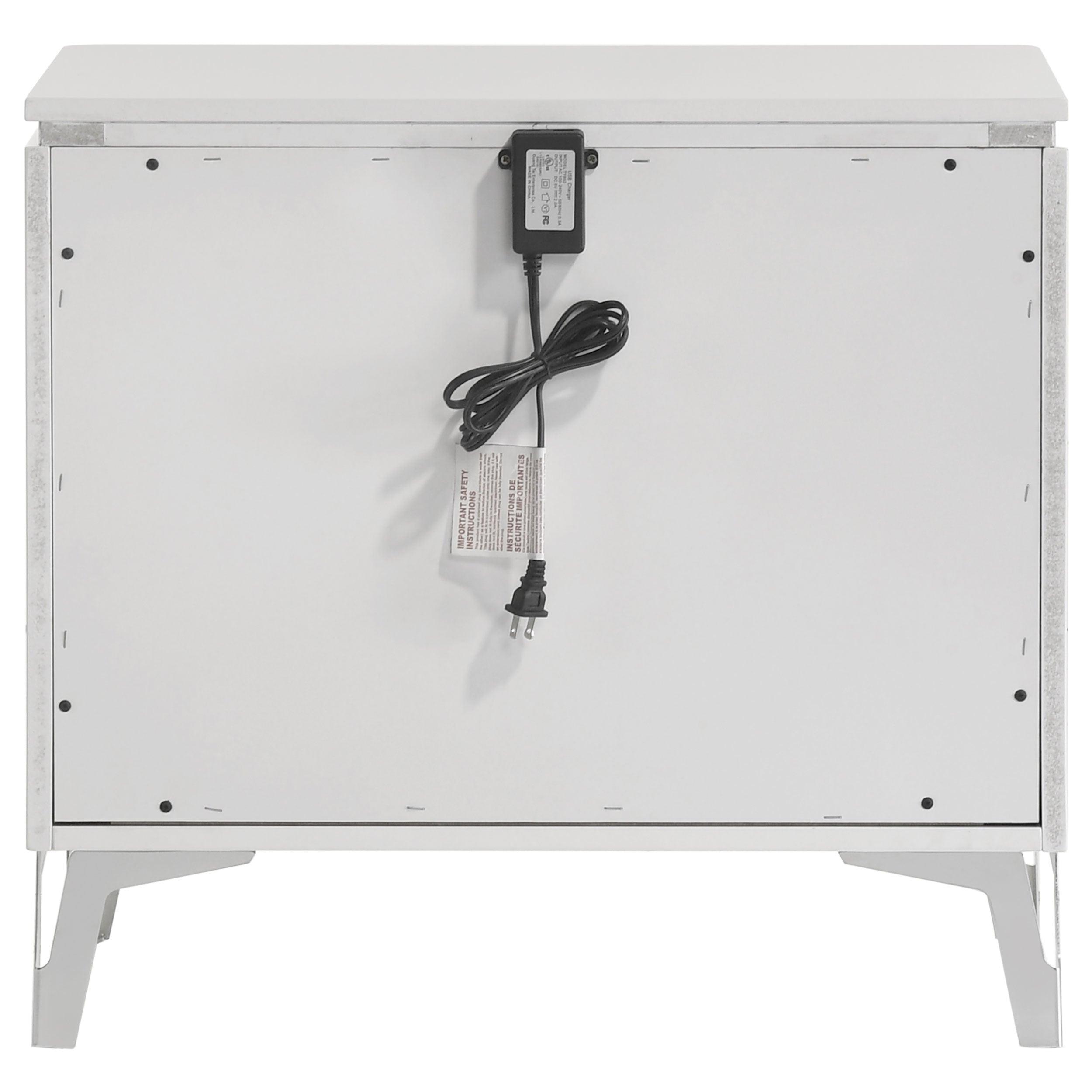 Cassia 2-drawer Nightstand Bedside Table White High Gloss — view 5